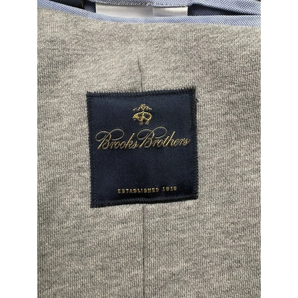 Brooks Brothers 100% Cotton Blazer Light Grey Unlined Size Large